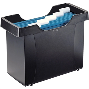 Esselte Hanging File Box with Lid + 5 A4 folders black